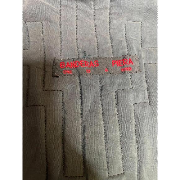 Vtg Banderas Piera Vest Coat Patchwork L/XL Corduroy Green Quilted Lined - Picture 8 of 8